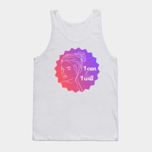 I Can & I Will (Pink Purple Woman Line Art) Tank Top